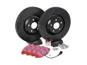 ES#3537686 - 025997ECS0585KT -  Front Brake Service Kit (340x30) - Featuring ECS V5 drilled and slotted rotors and ECS EP24 Enthusiast Performance pads - Assembled By ECS - Audi Volkswagen