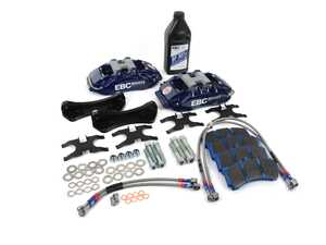 ES#4766493 - BBK033BLU-1 - Racing Big Brake Kit - Blue - Upgrade your OE brakes to 355x32mm rotors with Apollo Calipers - EBC - Volkswagen