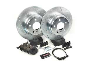 ES#3157342 - K5720 - Z23 Evolution Sport Brake Kit - Rear - Includes drilled and slotted rotors, carbon fiber infused ceramic brake pads, and all new premium hardware. - Power Stop - BMW