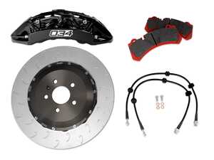 ES#4842886 - 034-301-0003-BLK - 034Motorsport RS+ Big Brake Package - Black Calipers (390x34) - Features lightweight, CNC-machined 8-piston brake calipers with 390x34mm 2-piece rotors, reducing unsprung weight while enhancing brake cooling and longevity. - 034Motorsport - Audi