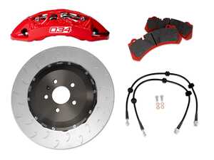 ES#4842885 - 034-301-0003-RED - 034Motorsport RS+ Big Brake Package - Red Calipers (390x34) - Features lightweight, CNC-machined 8-piston brake calipers with 390x34mm 2-piece rotors, reducing unsprung weight while enhancing brake cooling and longevity. - 034Motorsport - Audi