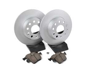 ES#4830607 - MK7145RBS8KT - Rear Brake Service Kit - Basic (272x10) - Genuine Rotors and Hardware Paired With ECS DD23 "Daily Driver" ceramic pads. - Assembled By ECS - Volkswagen