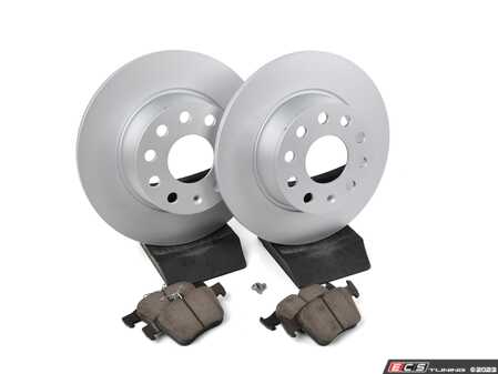 ES#4830607 - MK7145RBS8KT - Rear Brake Service Kit - Basic (272x10) - Genuine Rotors and Hardware Paired With ECS DD23 "Daily Driver" ceramic pads. - Assembled By ECS - Volkswagen