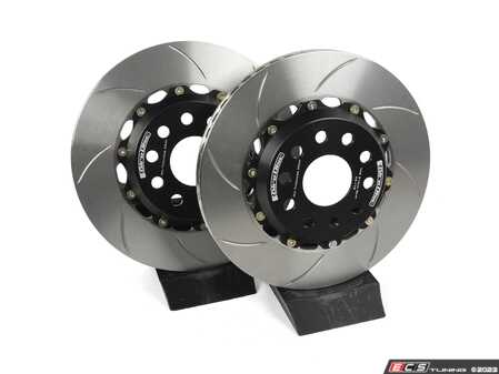 ES#4213019 - A2-179 - Rear 2-Piece Slotted Brake Rotors - Pair (310x22) - Restore your vehicles stopping power with these two piece slotted rotors! - Girodisc - Audi Volkswagen