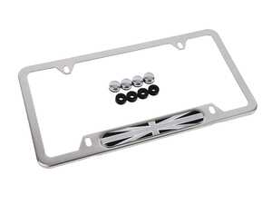 ES#4562865 - 51805A5CFB5 - MINI Black Jack License Plate Frame - Polished - Priced Each - With the gray / black color scheme - Genuine MINI - MINI