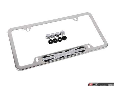 ES#4562865 - 51805A5CFB5 - MINI Black Jack License Plate Frame - Polished - Priced Each - With the gray / black color scheme - Genuine MINI - MINI