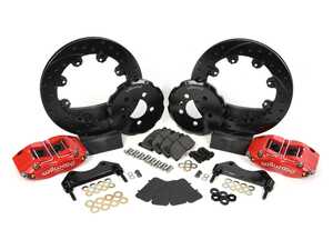 ES#3702126 - 140-8276-DR - Wilwood Dynapro 4 Piston Radial Front Kit 12.19in Drilled Red - Featuring 4 piston calipers, 2 piece slotted & drilled rotors, and performance brake pads - Wilwood - Volkswagen