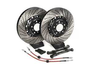 ES#3411941 - 004038ECS01KT1 - Front 6-Piston Big Brake Kit (382x36mm) - Without Calipers - Allows you to upgrade to blue 6-piston F10 M5 calipers, ECS 2-piece rotors, and stainless steel brake lines. - ECS - BMW