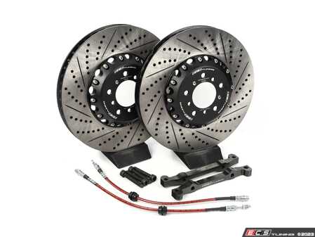 ES#3411941 - 004038ECS01KT1 - Front 6-Piston Big Brake Kit (382x36mm) - Without Calipers - Allows you to upgrade to blue 6-piston F10 M5 calipers, ECS 2-piece rotors, and stainless steel brake lines. - ECS - BMW