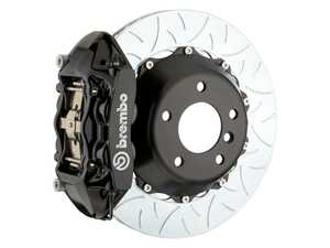 ES#2854790 - 2P3.8056A1 - Porsche 981 Boxster & Cayman Rear Brembo Big Brake Kit - Slotted 2-Piece Discs & Black Calipers - Featuring Brembo 4 Piston Calipers, 345x28 2-Piece Slotted Rotors and, FM1000 Compound Pads - Brembo - Porsche