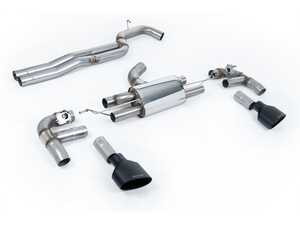 ES#4845952 - SSXAU982 - Race Cat-Back Exhaust System - Non-Resonated - 80mm (3.15") stainless steel with dual Cerakote Black oval tips - Retains valves from OE system - Milltek Sport - Audi