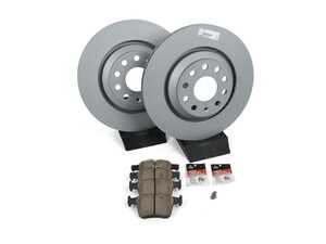 ES#4846190 - 1K0615301ADDKT5 - Rear Brake Service Kit - Featuring Zimmerman rotors and ECS DD23 "Daily Driver" ceramic pads. - Assembled By ECS - Audi