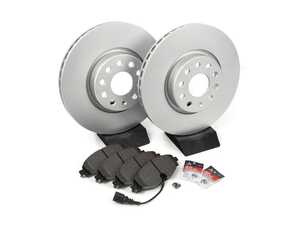 ES#4845555 - TA0SFBS7KT - Front Brake Service Kit (312x25) - Meyle Rotors and Textar Brake Pads - Assembled By ECS - Volkswagen