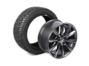 ES#4846326 - EVX18WINTERKT1 - 18x8.5 Turbine Winter Wheel Package - Gloss Space Grey Pre-2021 TPMS - EVANNEX - 