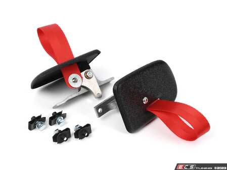 ES#4753239 - E36RSPULL - "RS" Door Pull Strap Conversion Kit - Red - Combining safety with Porsche RS styling, this pull strap conversion kit is the perfect addition to any dedicated track car! - HARD Motorsport - BMW