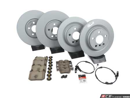 ES#4352209 - 34106881045KT4 - Front & Rear Brake Service Kit  - Featuring Zimmerman rotors and ECS DD23 "Daily Driver" ceramic pads. - Assembled By ECS - MINI