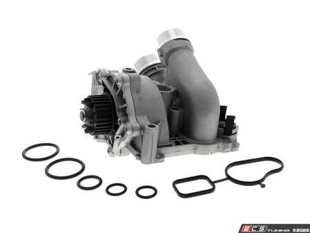ES#4849600 - 06H121026DS - Upgraded Aluminum Water Pump Kit - Includes a new water pump, aluminum thermostat/housing, & hardware. - Vaico - Audi Volkswagen