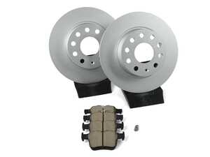 ES#4830609 - MK7145RBS9KT - Rear Brake Service Kit - Basic (272x10) - Genuine Rotors and Hardware Paired With ECS DD23 Daily Driver Ceramic Pads - Assembled By ECS - Volkswagen