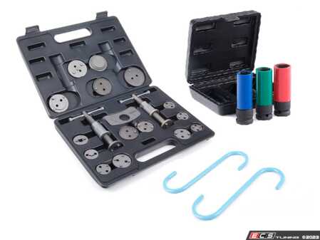 ES#4849745 - PBK-18PCS2KT - Brake Caliper Piston Tool Kit With Protecta Socket Kit & Caliper Holder Hook Set - Tired of not having all the tools you need for your brakes? Well now you can buy our Brake Caliper Piston Tool Kit, Protecta Socket Set for your lug nuts, and a Caliper Holder Hook Set, all in one kit! - Enthusiast Bundles - Audi BMW Volkswagen Mercedes Benz MINI Porsche