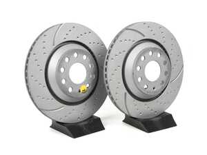ES#522188 - GD7422 - Rear GD Sport Rotors - Pair (310x22) - Upgrade to a slotted & dimpled rotor for improved braking - EBC - Audi Volkswagen