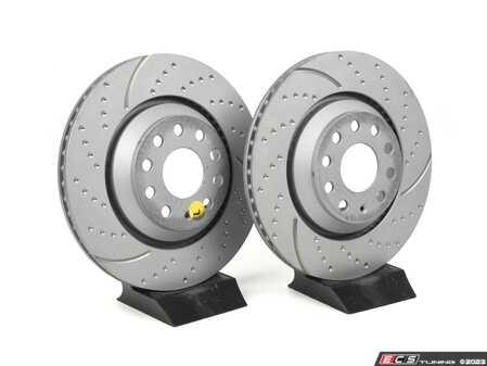 ES#522188 - GD7422 - Rear GD Sport Rotors - Pair (310x22) - Upgrade to a slotted & dimpled rotor for improved braking - EBC - Audi Volkswagen