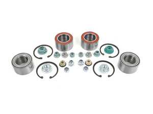 ES#3660501 - 1J0498625KT1 - Complete Wheel Bearing Kit - All-inclusive kit includes bearings, axle nuts, and lock rings for all four corners of the vehicle - Assembled By ECS - Audi