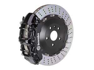 ES#2852173 - 1N1.9527A1 - W204 C63 AMG Front Brembo Big Brake Kit - Black - Featuring Brembo 405x34 2-Piece Drilled Rotors and, Black 6-Pistion Brembo Calipers With Pads - Brembo - Mercedes Benz