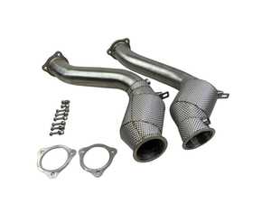 ES#4858191 - 958.10.00.350 - Porsche Cayenne 2014-2018 3.6L Turbo Sport Catalytic Converters - 958.2 - T304 Stainless Steel 200-cell sport catalytic converters. Typical horsepower gains 20+ and torque 20+ ft. lbs. - Racing Dynamics - Porsche