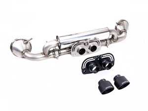 ES#4858591 - SSXPO173 - Milltek Valved Axle Back Exhaust System - GT-100 Cerakote Black Tips - 304L Aircraft Grade Stainless Steel - With Dual Cerakote Black Tips - Milltek Sport - Porsche