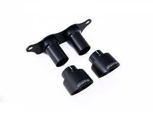 ES#4858600 - SSXPO132 - Milltek Exhaust Tips - GT-100 Cerakote Black - GT-100 Styled Dual Exhaust Tips, Made from 304L Aircraft Grade Stainless Steel - Cerakote Black Finish - Milltek Sport - Porsche