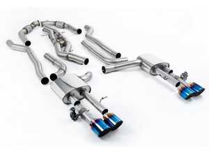 ES#4858721 - SSXAU1068 - Non-Resonated Cat Back With GT-115 Burnt/Blue Titanium Tips  - For anyone looking to improve their sound and aesthetics - Milltek Sport - Audi