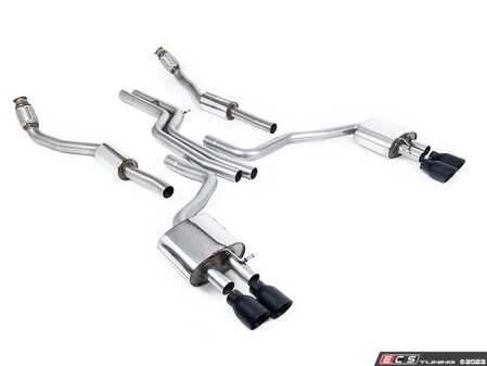 ES#4858772 - SSXAU737 - Non-Resonated Cat Back With Cerakote Black Tips  - For anyone looking to improve their sound and aesthetics - Milltek Sport - Audi