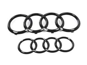 ES#3614071 - ZAW098010SDSP - Black Audi Rings - Front and Rear Set  - These give true Audi lovers the opportunity to personalize their vehicle with a new look. - Genuine Volkswagen Audi - Audi