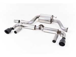ES#4858780 - SSXVW345 - Milltek Cat Back Exhaust - VW Beetle 2.0 TSI - Cerakote Black Tips - 100% 304L Aircraft Grade stainless Steel - Resonated (quieter) - Milltek Sport - Volkswagen