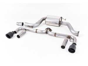 ES#4858784 - SSXVW342 - Milltek Cat Back Exhaust - VW Beetle 2.0 TSI - Cerakote Black Tips - 100% 304L Aircraft Grade stainless Steel - Non-resonated (louder). - Milltek Sport - Volkswagen