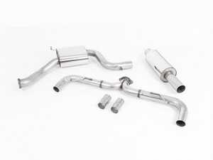 ES#4858790 - SSXVW459 - Milltek Road+ Part Resonated Cat Back Exhaust - GT-100 Titanium Tips - 100% 304L Aircraft Grade Stainless Steel - Part Resonated With Titanium GT-100 Tips - Milltek Sport - Volkswagen
