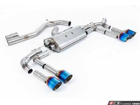 ES#4858800 - SSXAU935 - Non-Resonated Cat Back With Burnt Titanium Tips  - For anyone looking to improve their sound and aesthetics - Milltek Sport - Audi