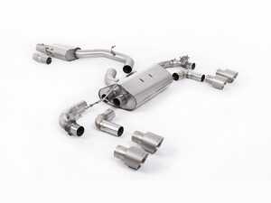 ES#4858854 - SSXVW653 - Milltek 3.15 Inch Valved Race Exhaust System - Titanium GT-100 Tips - 100% 304L Aircraft Grade Stainless Steel - 80mm Resonated with Titanium Round Tips - Milltek Sport - Volkswagen