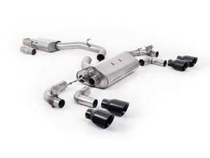 ES#4858850 - SSXVW652 - Milltek 3.15 Inch Valved Race Exhaust System - Cerakote Black GT-100 Tips - 100% 304L Aircraft Grade Stainless Steel - 80mm Resonated with Cerakote Black GT-100 Tips - Milltek Sport - Volkswagen