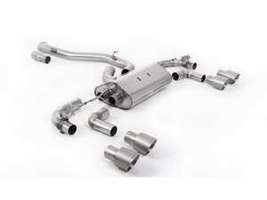 ES#4858877 - SSXVW647 - Milltek 3.15 Inch Valved Race Exhaust System - Titanium GT-100 Tips  - 100% 304L Aircraft Grade Stainless Steel - Non Resonated (Louder) with Titanium GT-100 Round Tips - Milltek Sport - Volkswagen