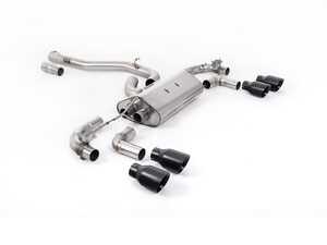 ES#4858881 - SSXVW645 - Milltek 3.15 Inch Valved Race Exhaust System - Cerakote Black GT-100 Tips - 100% 304L Aircraft Grade Stainless Steel - Non Resonated (Louder) with Cerakote Black GT-100 Round Tips - Milltek Sport - Volkswagen