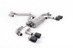 ES#4858882 - SSXVW649 - Milltek 3.15 Inch Valved Race Exhaust System - Carbon JET-100 Tips - 100% 304L Aircraft Grade Stainless Steel - Non Resonated (Louder) with Carbon JET-100 Round Tips - Milltek Sport - Volkswagen