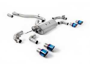 ES#4858883 - SSXVW648 - Milltek 3.15 Inch Valved Race Exhaust System - Burnt Titanium GT-100 Tips  - 100% 304L Aircraft Grade Stainless Steel - Non Resonated (Louder) with Burnt Titanium GT-100 Round Tips - Milltek Sport - Volkswagen