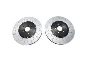 ES#4858897 - 034-301-1017 - 2-Piece Floating Front Brake Rotor Upgrade Kit  - Weighing approximately 28.0lbs, the lightweight design retains proper thermal mass in the rings and improves metallurgy - 034Motorsport - Audi