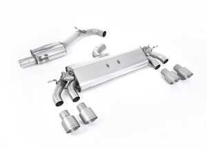 ES#4858900 - SSXVW579 - Milltek Cat Back Exhaust System - Titanium GT-100 Round Tips - 100% 304L Aircraft Grade Stainless Steel - Resonated (quieter) With Titanium GT-100 Round Tips - Milltek Sport - Volkswagen