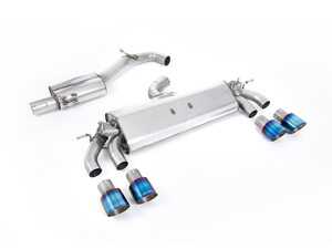 ES#4858903 - SSXVW580 - Milltek Cat Back Exhaust System - Burnt Titanium GT-100 Round Tips - 100% 304L Aircraft Grade Stainless Steel - Resonated (quieter) With Burnt Titanium GT-100 Round Tips - Milltek Sport - Volkswagen