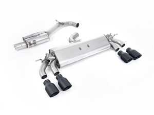 ES#4858904 - SSXVW578 - Milltek Cat Back Exhaust System - Black GT-100 Round Tips - 100% 304L Aircraft Grade Stainless Steel - Resonated (quieter) With Black GT-100 Round Tips - Milltek Sport - Volkswagen