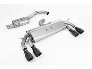 ES#4858908 - SSXVW584 - Non-Valved & Resonated (Quieter) Cat-Back Race Exhaust Systems - With Black GT-100 Round Tips - Milltek Sport - Volkswagen