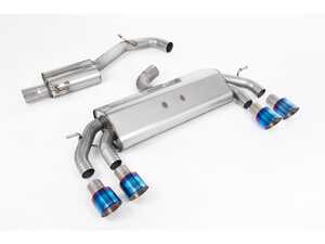 ES#4858907 - SSXVW586 - Non-Valved & Resonated (Quieter) Cat-Back Race Exhaust Systems - With Burnt Titanium GT-100 Round Tips - Milltek Sport - Volkswagen