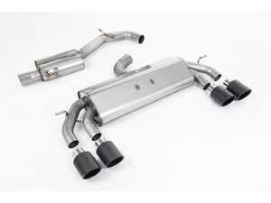 ES#4858906 - SSXVW587 - Non-Valved & Resonated (Quieter) Cat-Back Race Exhaust Systems - With Carbon JET-100 Round Tips - Milltek Sport - Volkswagen